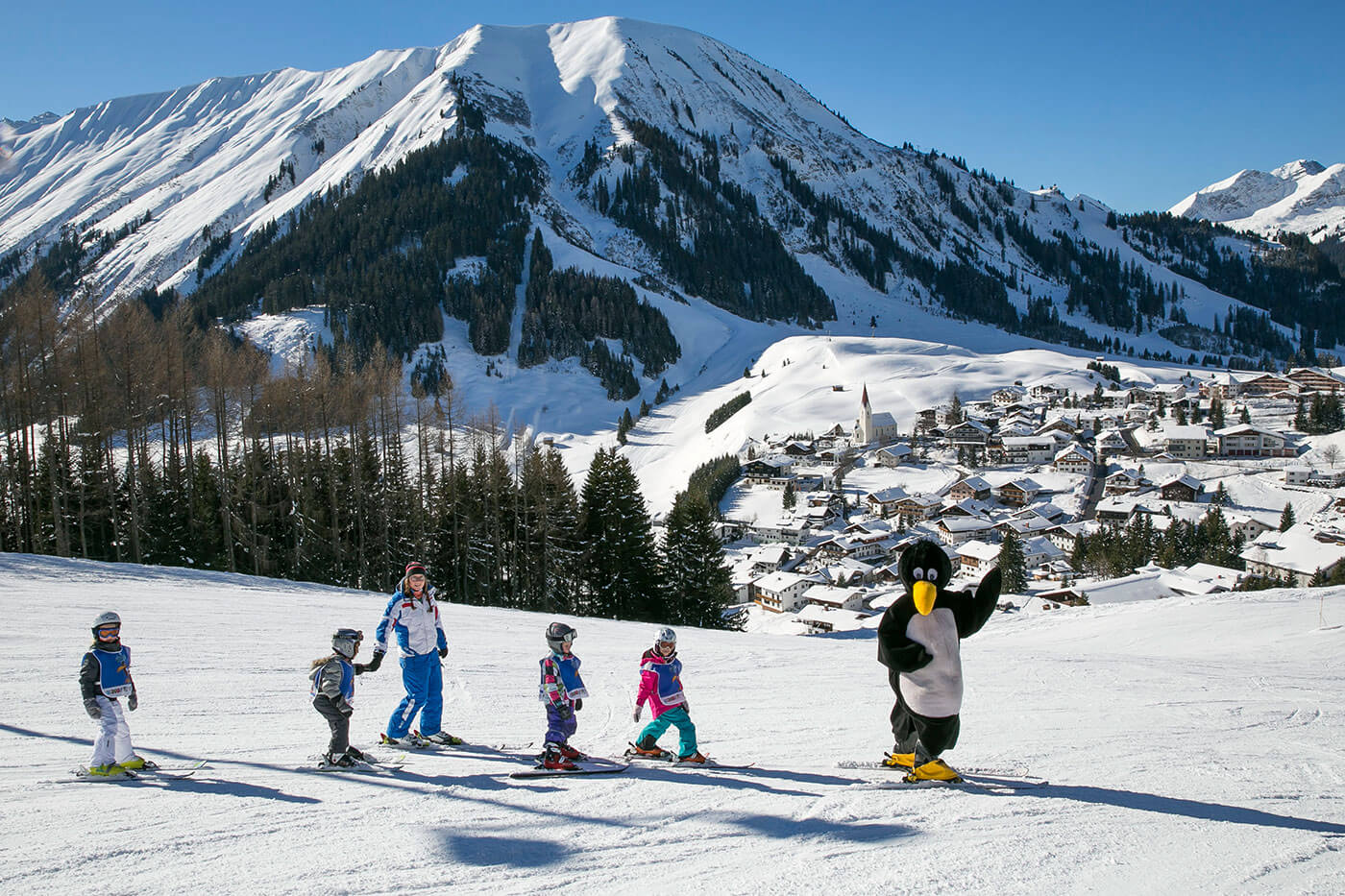 Kinderskikurs im Skigebiet Berwang